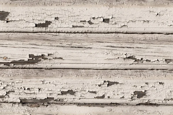 Wooden Wall White Paint Severely Weathered Peeling — Stock Photo, Image