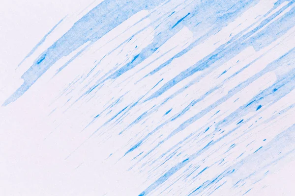 Acrylic Paint Texture Background Blue Color White Paper Brush Stroke — Fotografia de Stock