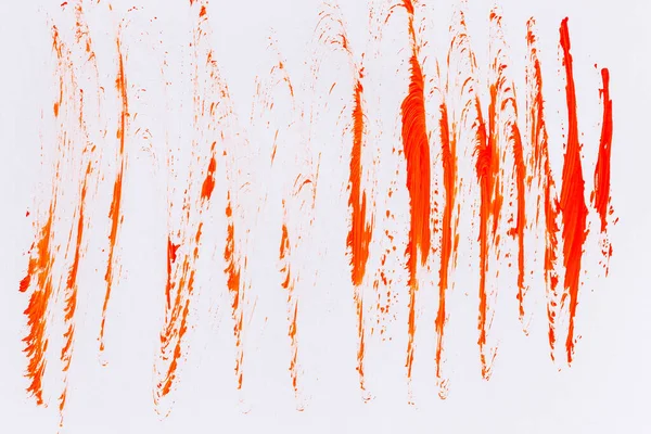 Acrylic Orange Red Paint Texture Background Hand Made Brush Paper — Fotografia de Stock