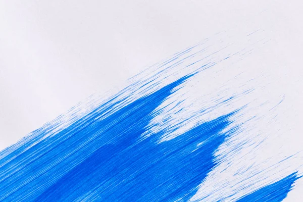 Tinta Acrílica Textura Fundo Azul Cor Papel Branco Acidente Vascular — Fotografia de Stock