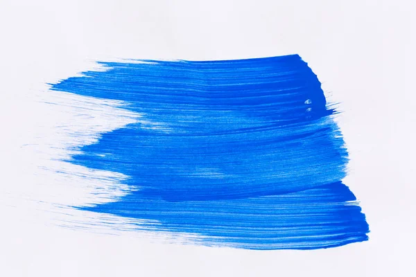 Peinture Acrylique Texture Fond Bleu Couleur Sur Papier Blanc Coup — Photo