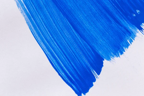 Acrylic Paint Texture Background Blue Color White Paper Brush Stroke — Stock Photo, Image