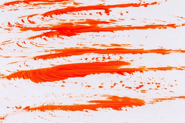 Acrylic Orange Red Paint Texture Background Hand Made Brush Paper — Zdjęcie stockowe