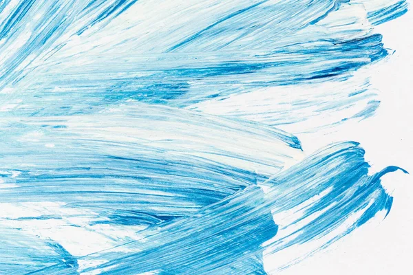 Bue Paint Texture Background Blue Color White Paper Brush Stroke — Fotografia de Stock