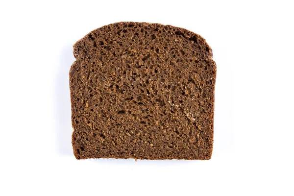 Rye Black Bread Slices Isolated White Background — Stock Photo, Image