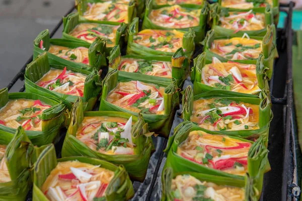 Їжа Продаж Нічному Ринку Пай Мей Хон Сон — стокове фото