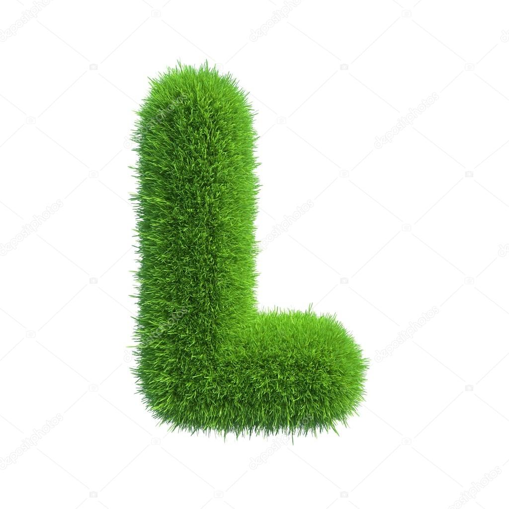 Grass letter L isolated on white background — Stock Photo © mirexonlife ...