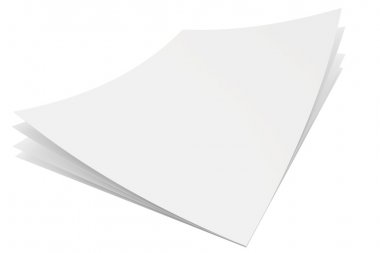 A stack of three blank white sheets