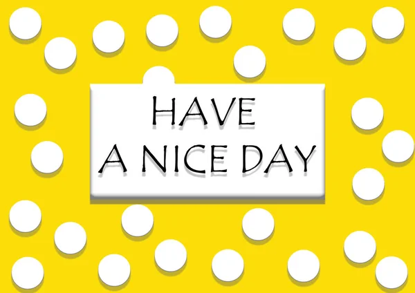 Miłego Dnia Motywacyjna Karta Cytatowa Żółtym Tle — Zdjęcie stockowe