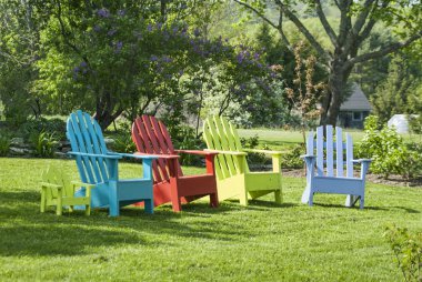 çeşitli grup adirondack sandalyeler