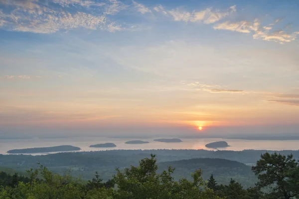 Salida del sol desde Cadillac Mountain Maine — Foto de Stock