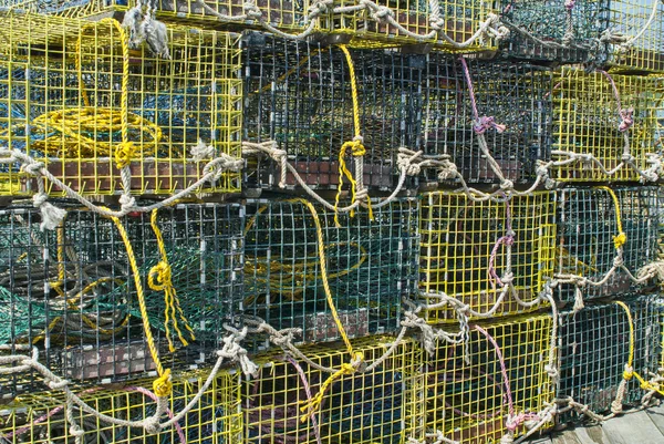 Trampas de langosta en un muelle —  Fotos de Stock