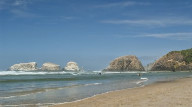 cannon beach oregon, deniz manzarası
