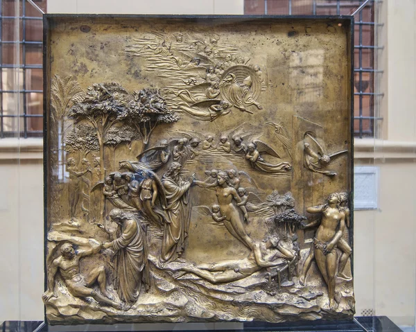 Ghiberti złota panelu 2 od drzwi baptysterium — Zdjęcie stockowe