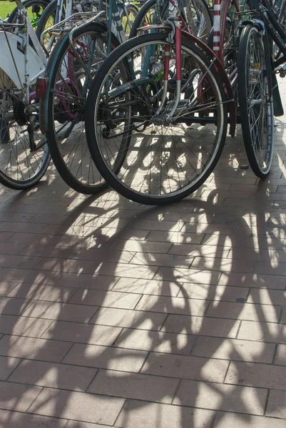 Bicicletas en la zona de aparcamiento —  Fotos de Stock