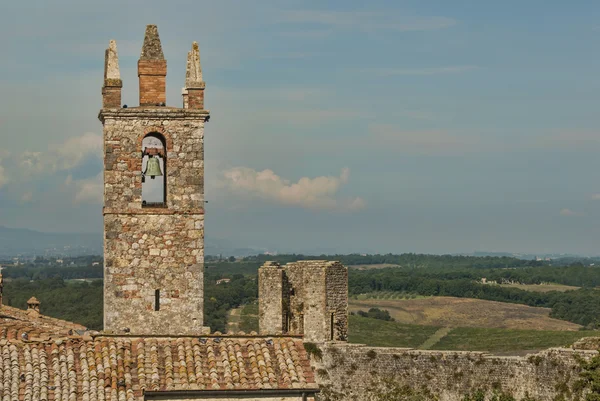 Bell & Tower of Monteriggioni Tuscany — Stock Photo, Image