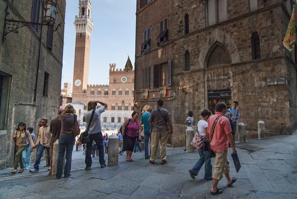 Piazza del Campo Сієна Італії Стокова Картинка