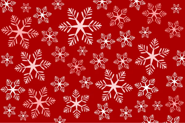 Red snowflakes background — Stock Vector