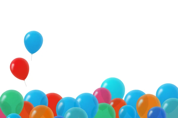 Urodziny kolorowe balony — Zdjęcie stockowe