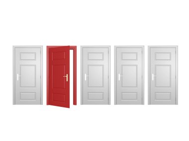 Kırmızı ve beyaz kapı