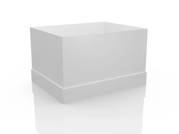 Prázdná bílá krabice — Stock fotografie