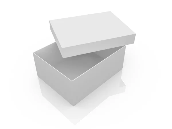 Caja blanca vacía — Foto de Stock