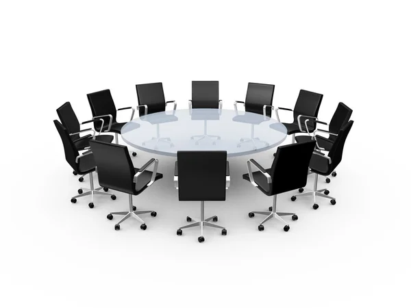 Конференционный стол и офисные стулья — стоковое фото