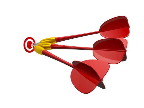 Group of Red Dart Arrows with Target — Stock Photo, Image