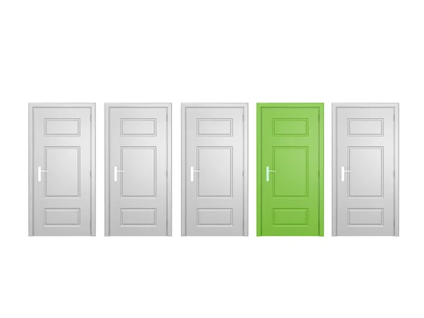 Зелений та білий двері — стокове фото