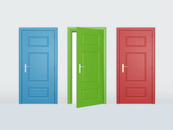 Three Different Doors — Stock Photo, Image