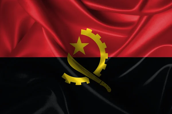 Bandera ondulada de Angola — Foto de Stock