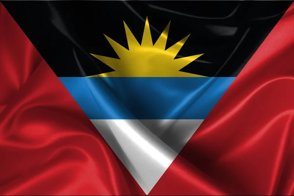 Wavy Flag of Antigua and Barbuda — Stock Photo, Image