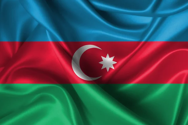 Wavy Flag of Azerbaijan — Stock Photo, Image