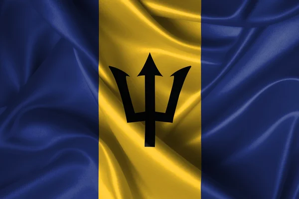 Wavy Flag of Barbados — Stock Photo, Image