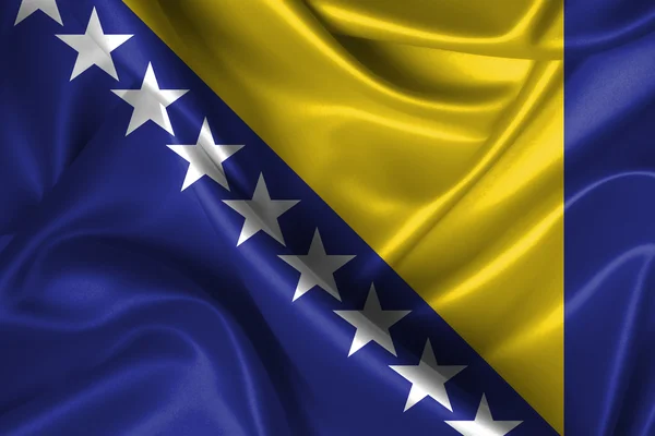 Wavy Flag of Bosna and Herzegovina — Stock Photo, Image