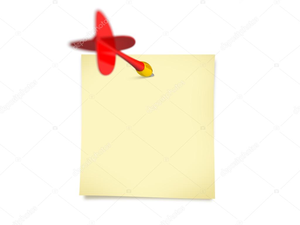 Red Dart Arrow and Sticky Post