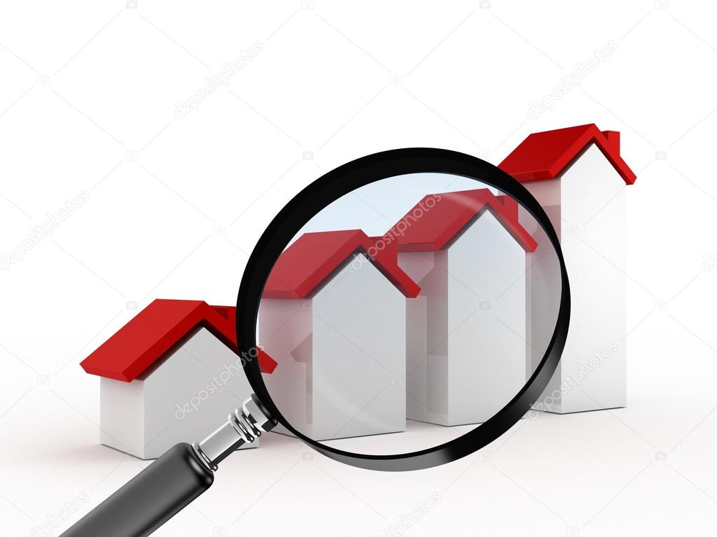 Growth in Real Estate with Magnifying Glass