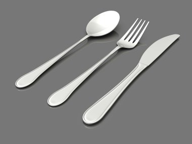Çatal, kaşık ve bıçak.