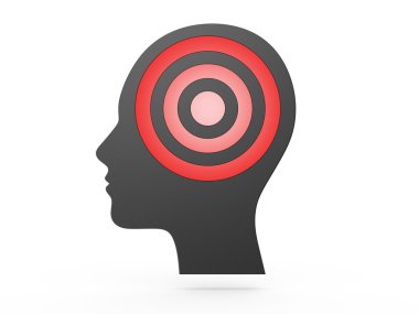 insan kafası ve kırmızı hedef