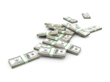 Doları banka not yığını