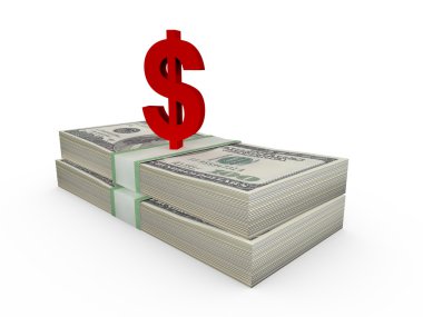 para ve dolar işareti yığını