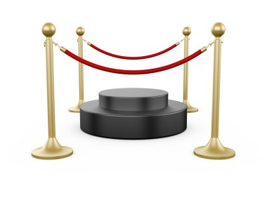 plataforma y barra dorada