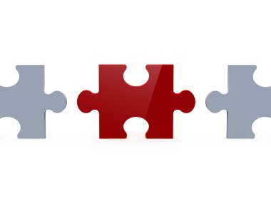 Beyaz olanlar arasında kırmızı bulmaca parçası