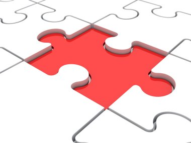 Kırmızı bulmaca parçası daha düşük