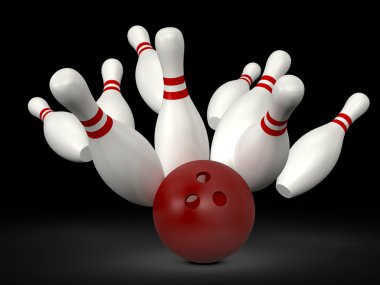 Bowling topu yetişkin pins içine