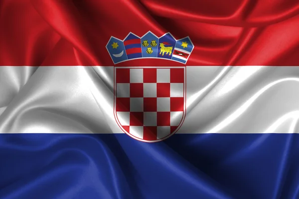 Bandeira ondulada da Croácia — Fotografia de Stock