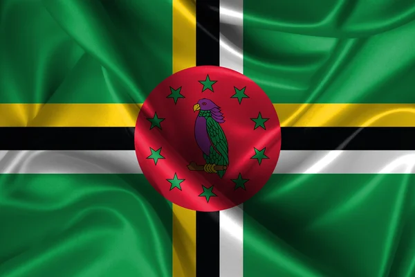 Wavy Flag of Dominica — Stock Photo, Image