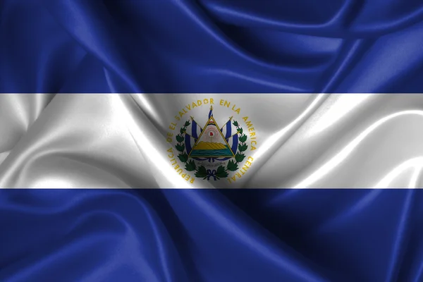 Bandeira ondulada de El Salvador — Fotografia de Stock