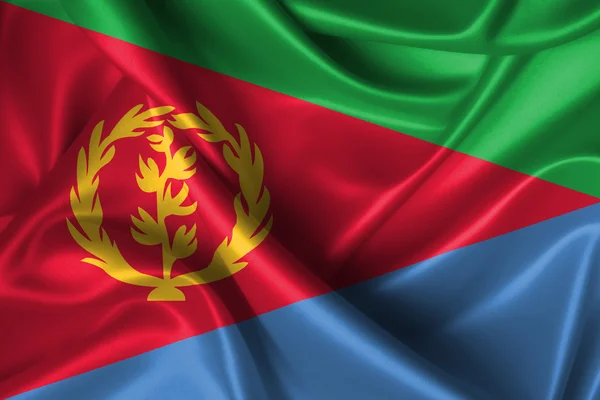 Vlnité Eritrejská vlajka — Stock fotografie