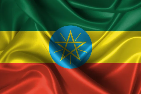Vlnité vlajka Etiopie — Stock fotografie